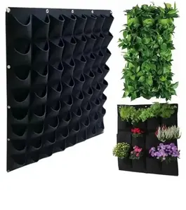 Wall Hanging Planting Bag Multiple Pockets Grow Bag Planter for Vertical Garden Vegetables Bonsai Flowers Home Supply Decor