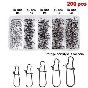 200 Pack Duo Lock Snaps Nice Snap Swivel Solid Rings Stainless Steel for Saltwater Freshwater