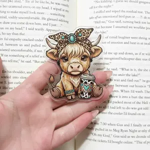 Cute Highland Cow MagSafe Phone Grip, Leopard Bow Turquoise Jewelry, Iced Coffee Kindle Grip, Western Cowgirl Reader Gift