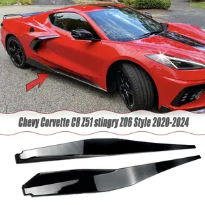 MUTUSAISI Side skirts rocker panels extension Pair for Chevrolet Chevy Corvette C8 Z51 2020-2024 stingry Z06 Style Exterior Accessories