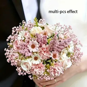 The artificial peony bouquet with buds is fully arranged and suitable for weddings, birthdays, anniversaries, Valentine's Day, and Mother's Day. The plastic peony decorative table decoration requires no maintenance Artificial Peony Flower