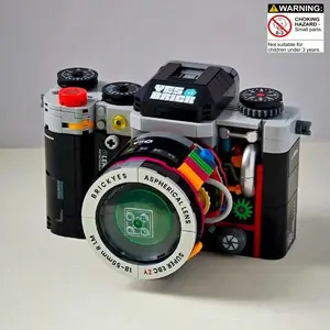 Retro Camera Building Blocks Set, DIY Simulation Camera Model with Exposed Mechanical Structure, Mini Camera Bricks Toy for Collection & Home Decor, Perfect Birthday Christmas Easter Gift for Teens & Adults