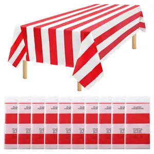 10 Packs Disposable Tablecloths Rectangular Plastic Tablecloth 137 cm x 274 cm Premium Stain-Resistant / Waterproof Tablecloths for Birthday, Wedding, Party, Barbecue, Picnic Decoration