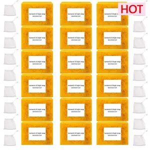 12PCS Lemon Turmeric KojicAcid SoapLemon Kojic Acid Soap BarTurmeric Soap BarKojic Acid SoapDark Spot Remover for Face Facial Skincare Radiant Comfort