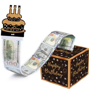 Gift Box with Pull-Out Birthday Card and Storage Bag, Fun Way to Gift Cash for Birthdays, Perfect for Celebrations and Special Occasions