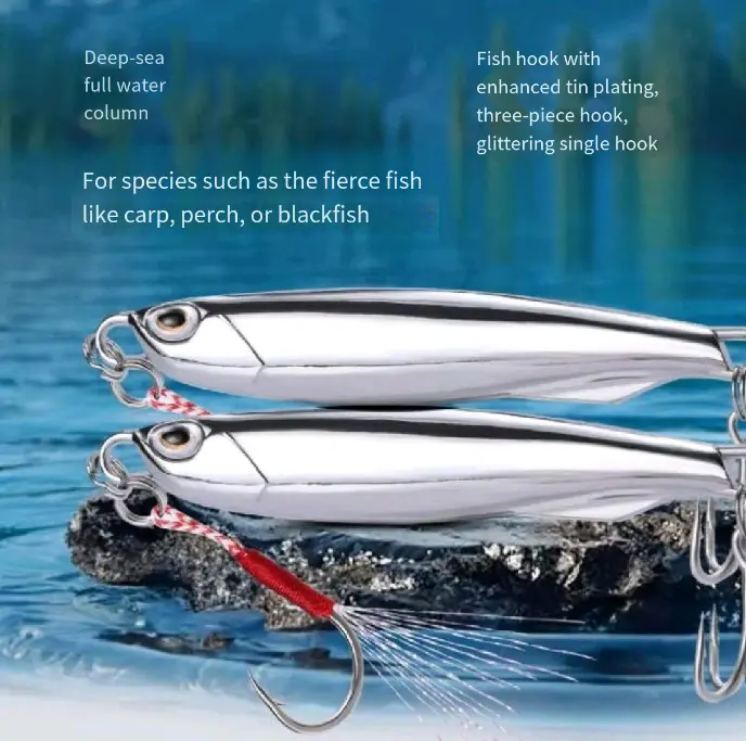 Metal Fishing Lure Mirror Reflective Fake Bait 15g Pack of 10 for Carp Perch & Blackfish with Enhanced Tin Plating for Anglers depesca jig