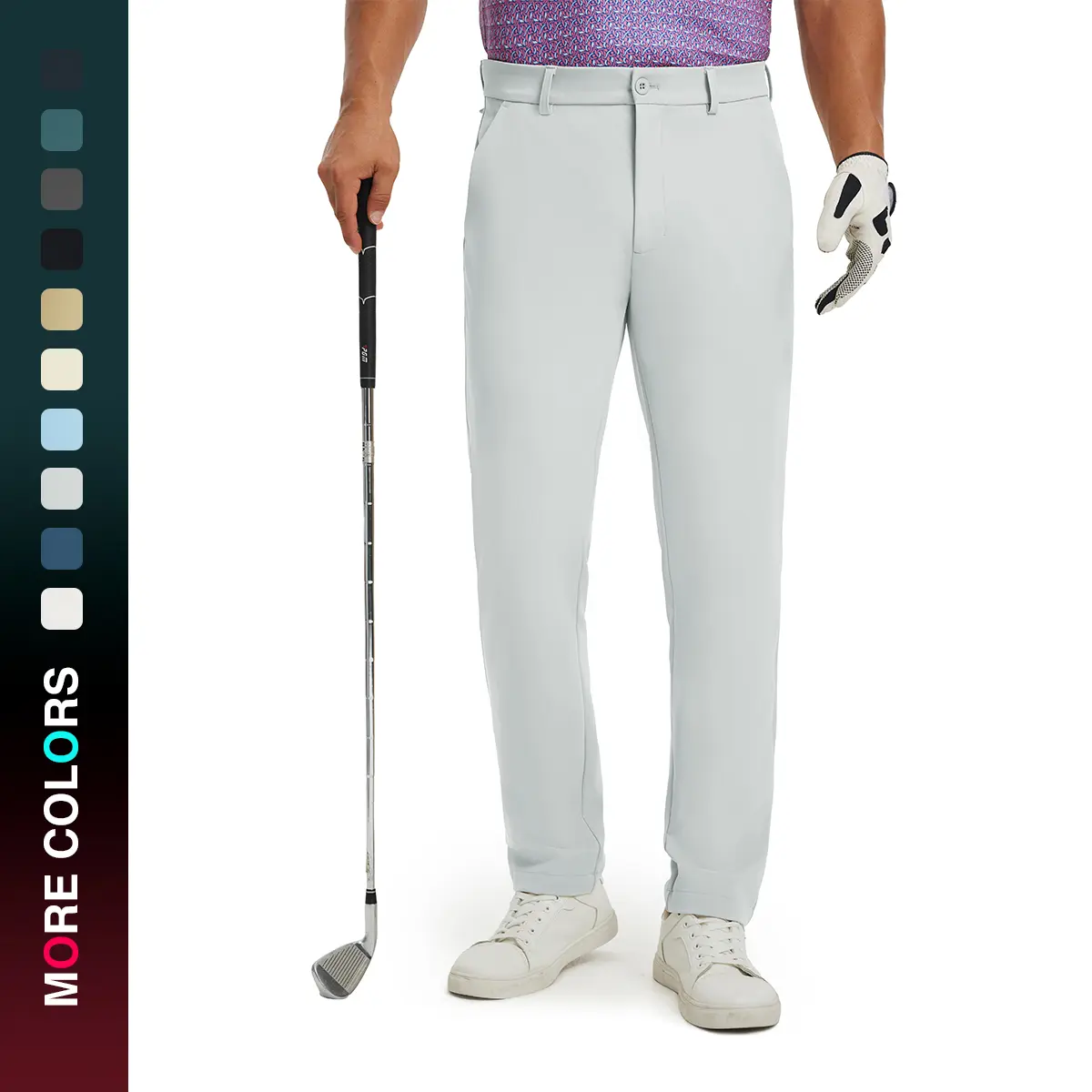 MAELREG Men's Nylon Golf Pants Quick Dry Lightweight Stretch Performance Plain Pants, 30/32/34 Casual Athletic Trousers with 4 Pockets
