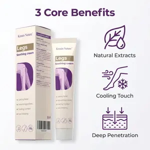 Kreain Nature 5 30g Leg Soothing Moisturizing Gel Moisturizer - Mongolian Dandelion, Centella Asiatica Root Natural Extracts, Gentle Hydrating Formula to Hydrate, Relieve Tension, Promote Healthy Blood Circulation
