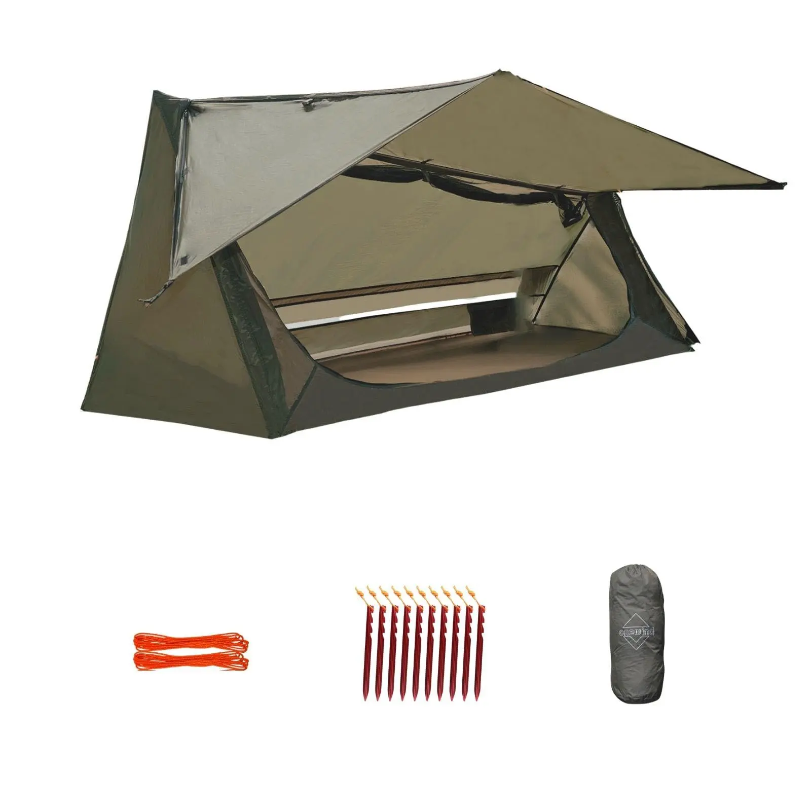 Onewind Ultralight Bivy Tent | 1 Person Backpacking Tent | Single Bivy Tent | Camping Bivy Tent | 3-Season Backpacking Tent | Budget Tent