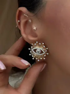 Exaggerated Eye Flash Earrings, Unique Design Luxury Ear Studs, Fashionable Party Jewelry, Trendy Accessories for Events