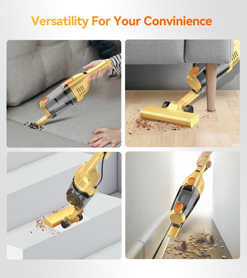 INSE R6X Corded Stick Vacuum, 15KPa Suction with 600W Motor, Ultra-Lightweight Bagless Upright Vacuum with Handheld for Home Hard Floor Carpet Pet Hair Car Cleaning home cleaning tools home appliances Yellow INSE R6X Corded Stick Vacuum, 15KPa Suction with 600W Motor, Ultra-Lightweight Bagless Upright Vacuum with Handheld for Home Hard Floor Carpet Pet Hair Car Cleaning home cleaning tools home appliances Yellow