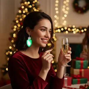 Fashion LED Light Bulb Dangle Drop Earrings Color Bulbs Light Up Dangling Charm Glow in The Dark Huggie Hook Hoop Earring Stud Cute Jewelry Christmas Festival Gifts for Women BFF Hypoallergenic