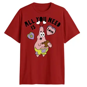 Men's SpongeBob SquarePants Patrick Star All You Need Is Love T-Shirt
