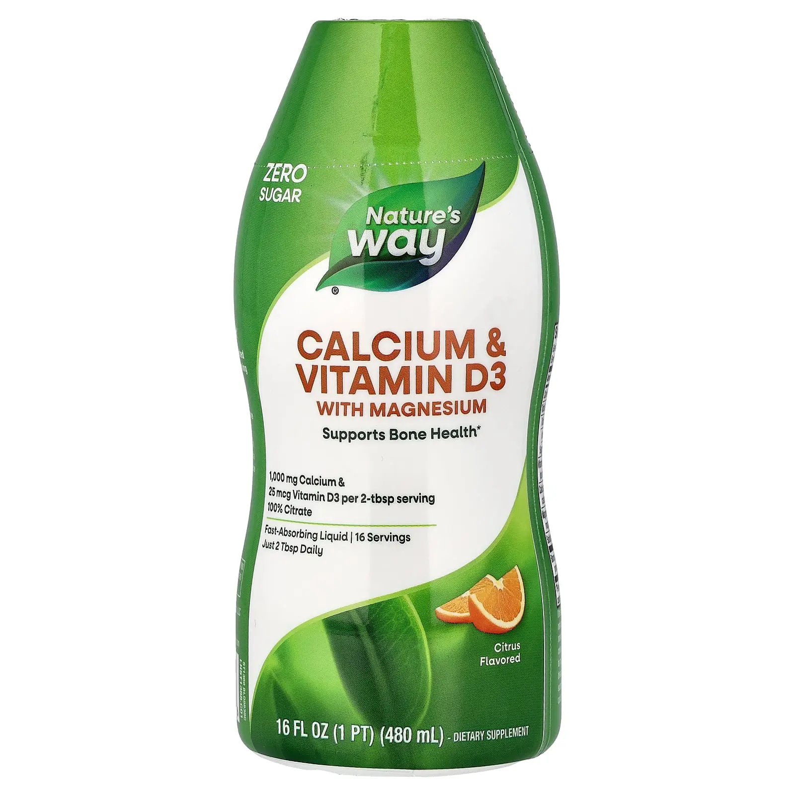 Nature's Way Calcium & Vitamin D3 with Magnesium, Citrus, 16 fl oz (480 ml)