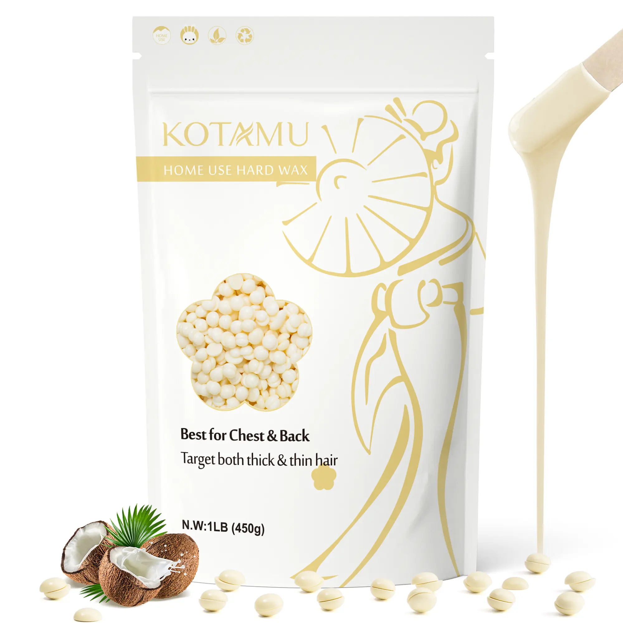 KOTAMU Hair Removal Wax Beads for Women & MenPainless Bikini Hair Removal Wax Beads Unwanted Hair affordable kit Body Care Flawless