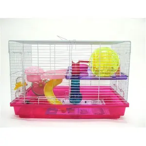 YML  12 in. Clear Plastic Hamster-Mice Cage in Pink