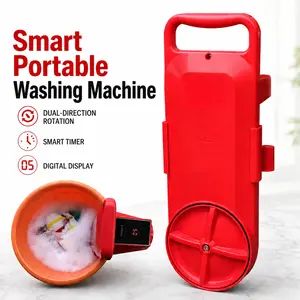 Smart Rotating Electric Washboard Portable Mini Washing Machine, Put Into Any BucketTo Wash Underwear Socks Baby Clothes WithDigital Timer & Dual Direction Rotation ForApartment Dorm RV Travel，Summervibes【Bucket Not Included】