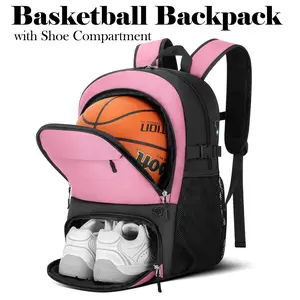 Caddie Basketball Backpack - Large Sports Equipment Bag with Ball Holder & Shoe Compartment, Sport Bags for Basketball, Soccer, Volleyball, Gym, School and Travel