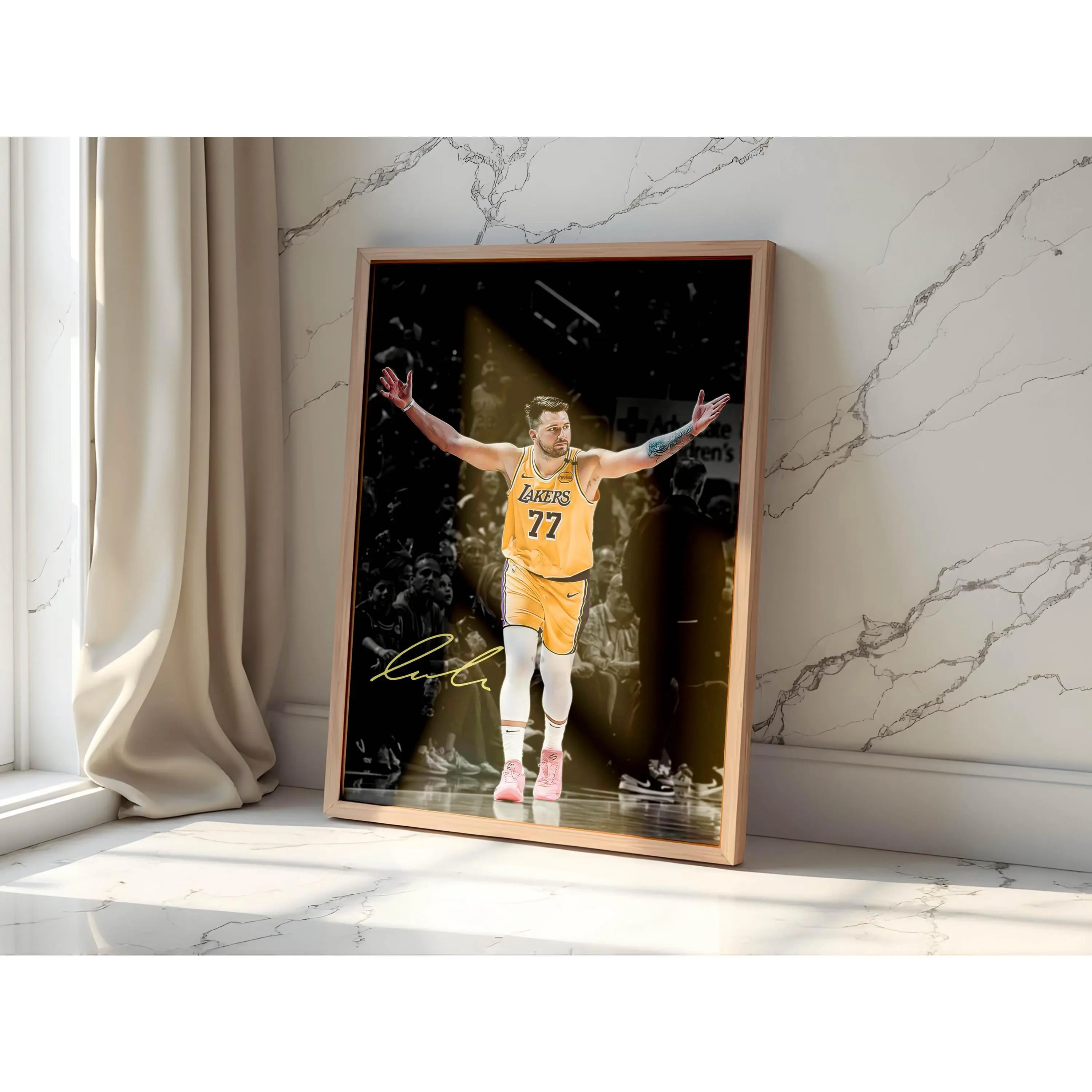 Luka Doncic Poster, NBA Basketball Superstar Wall Art, Elite Athlete Sports Print, Iconic Athlete Artwork For Game Room & Office