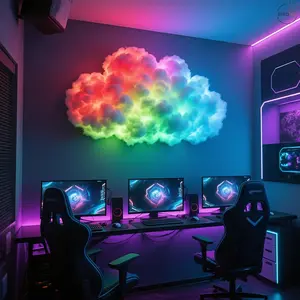 DIY 3D Cloud Lamp with Rgbic Lighting Effects, Dreamy Theme Decor for Bedroom, Game Room, Party, Hotel, Cafe, USB Wall/ceiling Mount