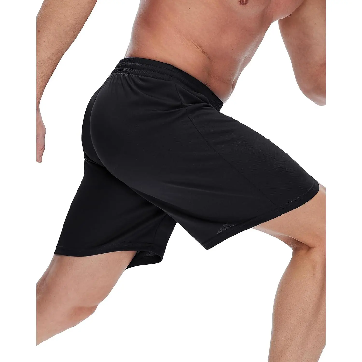 Men's 7" Pocketless Athletic Soccer Shorts Lightweight Quick Dry Mesh Gym Running Shorts No Pockets for Flag Football