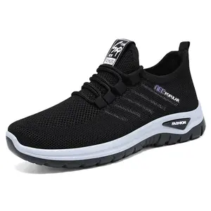 Women's Knit Lace-Up Sport Sneakers - Breathable Mesh Fashion Walking Shoes with Comfort Sole
