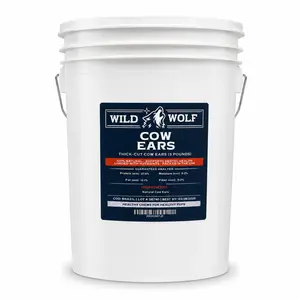 Thick-Cut Cow Ears (3lb. Bucket.) 100% Natural Dog Chew Treat - Healthy, High Protein Dog Snacks