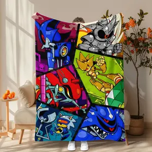 Mechanical Sonic Pattern Blanket, Soft Comfortable Sofa Travel Camping Bed Office Shawl Throw, Gift for New Year Valentine Christmas Halloween Birthday, Blanket Gifts