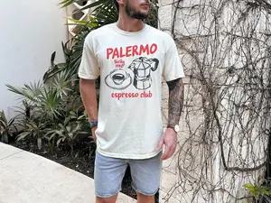 Espresso Shirt, Palermo Sicily, Espresso Club, Retro Coffee Shirt, Italy TShirt, Italian Aesthetic, Vintage Aesthetic, Coffee Club T-Shirt
