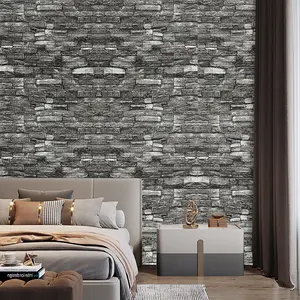 35x38cm Self-Adhesive Brick Pattern Wall Stickers, Removable Vinyl Wallpaper for Living Room Kitchen Bedroom Office, Easy Clean & Cut Home Decor