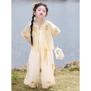 Xingkui Girls' Outfit New Chinese Hanfu 2025 Latest Cute Tang Dress Fashionable Attire Back to School, Chinese Size, Please Check The Size Guide Carefully