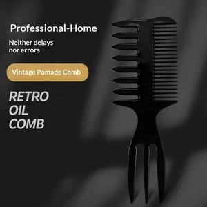 Vintage Hair Styling Comb Set, Wide Tooth Comb, Skeleton Comb, 9-Row Comb for Pompadour & Oil Hair Styling