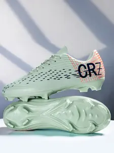 Long Spike Soccer Shoes Ag for Men, Breathable and Anti-Slip Design, Durable PU Leather for Natural Grass Competition, Sporty Outdoor Training Footwear, Football Boots, Football Cleats