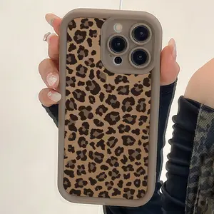 Brown Leopard Print Pattern - TPU Shockproof Full Coverage Protective Case Suitable for Apple iPhone 17 E Air Pro ProMax iPhone16 15 14 Plus 13 12 Mini 11 X XS XR, Perfect As a Birthday And Christmas Gift for Couples, Daughters, And Teenage Girls