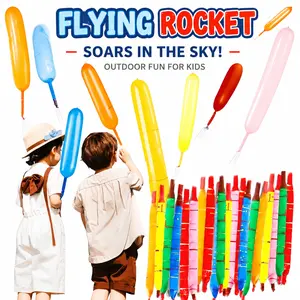 Mother's Day gift 100 Pack Rocket & Helicopter Balloons Kit with PumpFlying Whistle Balloons & Spinning Balloons Outdoor Toy for Kids