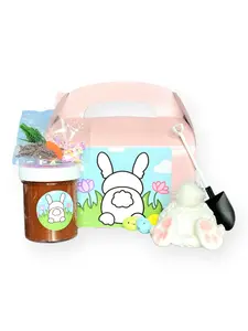 Bunny Butt Handmade DIY Slime Kit – Crunchy Snowfizz ASMR Slime with Clay Scoop, Easter Mix-Ins & Charms, Scented Sensory Stress Relief Toy – Hoshimi Slimes