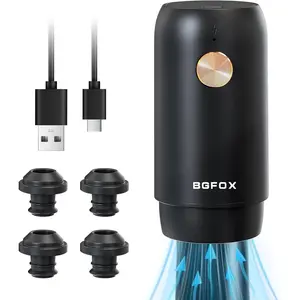 Wine Saver Pump with 4 Wine Stoppers Wine Preserver Reusable Wine Bottle Sealer Keeps Fresh, 1 Pump 4 Stoppers, Gifts for Wine Lovers, Stylish Black & Gold
