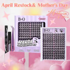 Side Spike Kit l B&Q Manga Series Individual Spider Lash Clusters,CC-Curl,Bond & Seal(8-18MIX) for DIY Eyelashes Extension Kit Outdoorfun Makeup Cosmetic Spiky Cartoon Anime Wet Vibe Lash Feb Stockup