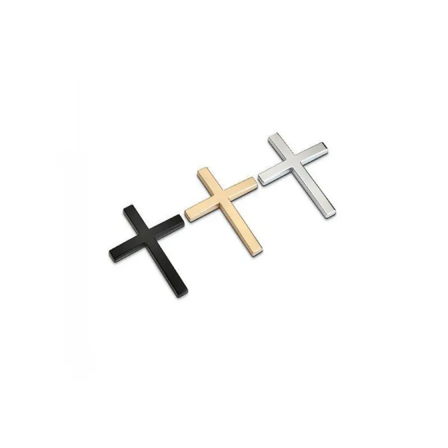 2026 New Arrival 4PCS Christian Cross Universal Car Stickers - Premium Waterproof Faith Decals, Stylish Car Merch, Vehicle Exterior Accessories for Motorcycles (Silver, Red, Black, Gold), Universal Car Sticker