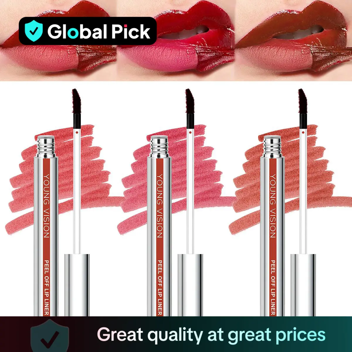 3 Counts Peel Off Lip Liner Tattoo Pen Set, Long-lasting Lip Stain, Waterproof & Smudge-proof Peel Off Lip Liner Stain, Peel Off Lipstick, Gift for Mo