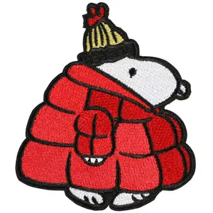 Cotton Dog Embroidered Patch, Back Adhesive Iron-On, Suitable for Clothes Jackets Hats Accessories, 1 Piece