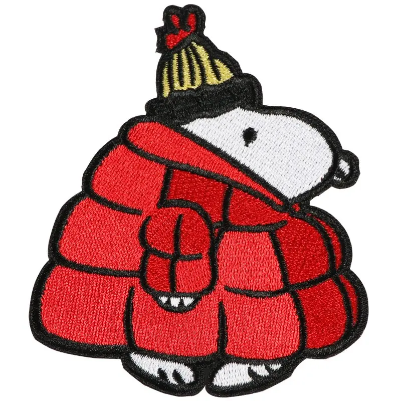 Cotton Dog Embroidered Patch, Back Adhesive Iron-On, Suitable for Clothes Jackets Hats Accessories, 1 Piece