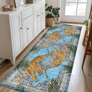 Tiger Pattern Floor Mat, Non-slip Soft Floor Carpet, Decorative Area Rug, Floor Mat for Home Living Room Bedroom, Home Decor Rugs, Botanical Area Rugs