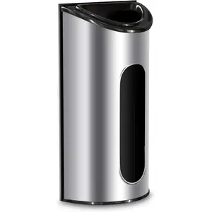 Wall-Mounted Stainless Steel Grocery Bag Holder & Dispenser, Space-Saving Plastic Bag Holder for Kitchen, Pantry or Cabinet, Reusable Plastic Bag Organizer, Silver