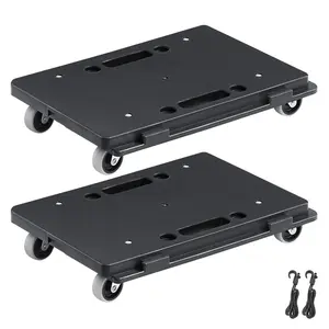 【DealsForYouDays】VEVOR Furniture Dolly, 500 lbs Capacity Each Count, Furniture Mover with Wheels, Portable Moving Rollers 4 Wheels Heavy Duty, Small Flat Dolly Cart with Interlocking for Heavy Furniture, 2 Pack, Black