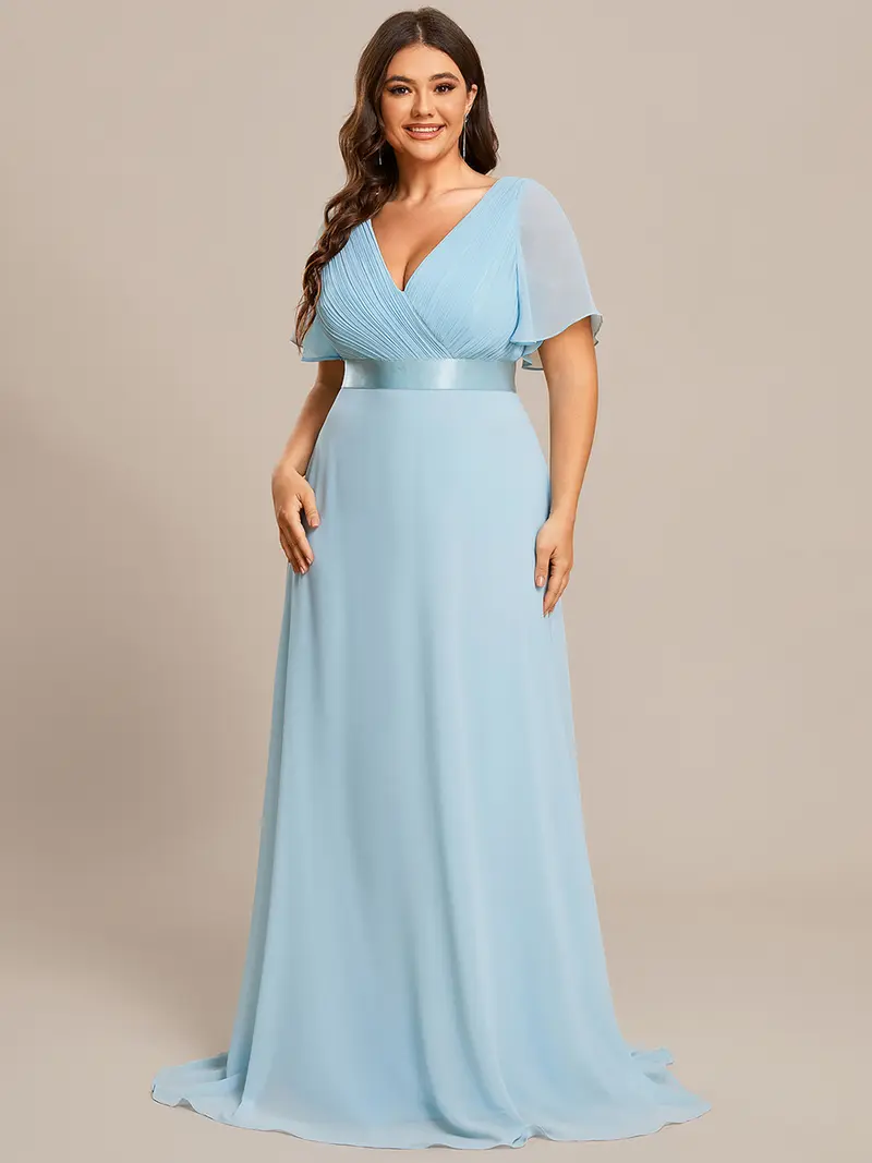 Monica | Plus Size Long Empire Waist Bridesmaid Dress - TikTok Shop Monica | Plus Size Long Empire Waist Bridesmaid Dress - TikTok Shop
