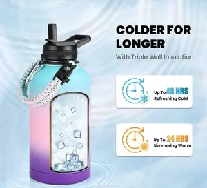 64oz. Insulated Water Bottle w/accessories! Triple Wall Stainless, Leak Proof!