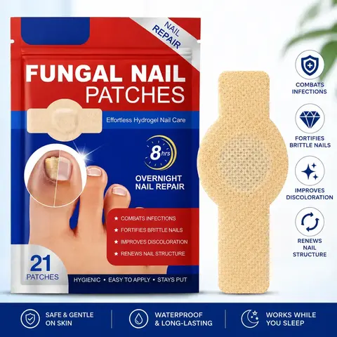 21 Count/bag Toenail Fungus Treatment Extra Strength,Nail Health Care Patches,Nighttime Nail Repair for Damaged,Fungal Nail Patches,Discolored Nails,Nail Health Care Patches,Suitable for Solving Fungal Nails and Other Nail Problems.