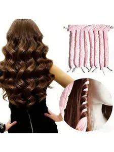 Women Girls Heatless Curling Rods Soft Curling Headband No Heat Needed for Sleeping Curls Gentle on Hair Suitable for Long Hair Create Big Waves Mild Overnight Curls