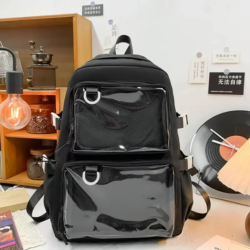 Women's Japanese Kawaii Transparent Large-Capacity Itabag Backpack, School Bag for College JK Students (Sports & Outdoor Camping Hiking Bivy Bag)